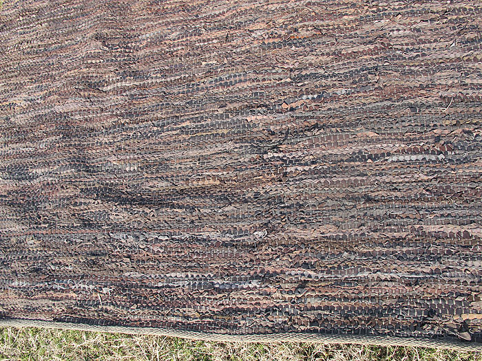 Vintage Capel Leather Rag Rug Woven Carpet 11'x8' ORIG Label Mid Cent Decor