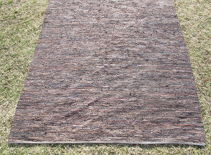 Vintage Capel Leather Rag Rug Woven Carpet 11'x8' ORIG Label Mid Cent Decor