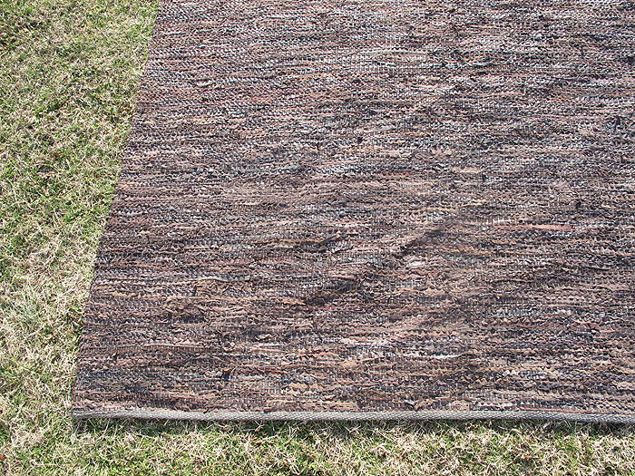 Vintage Capel Leather Rag Rug Woven Carpet 11'x8' ORIG Label Mid Cent Decor