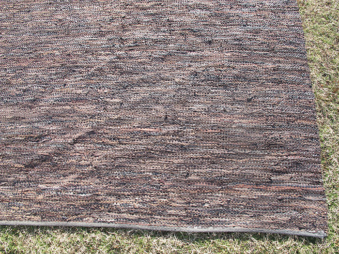 Vintage Capel Leather Rag Rug Woven Carpet 11'x8' ORIG Label Mid Cent Decor